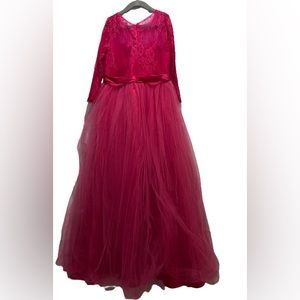Hot Pink Lace & Tulle Princess Dress